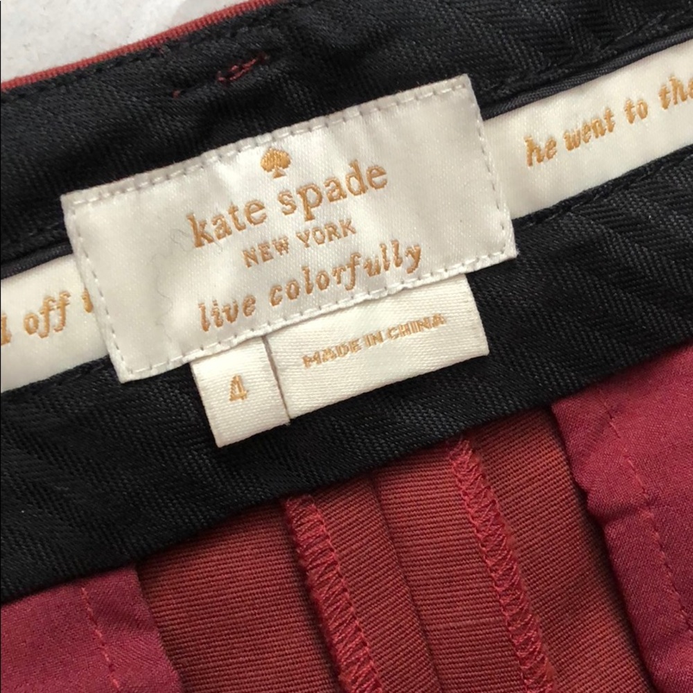 Kate Spade maroon Pants! Size 4! - Picture 3 of 6